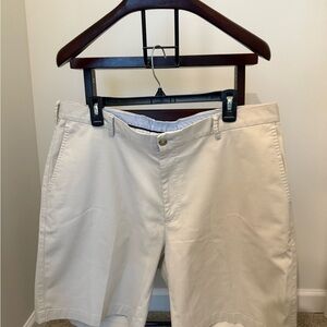 Peter Millar Cream Flat Front Shorts